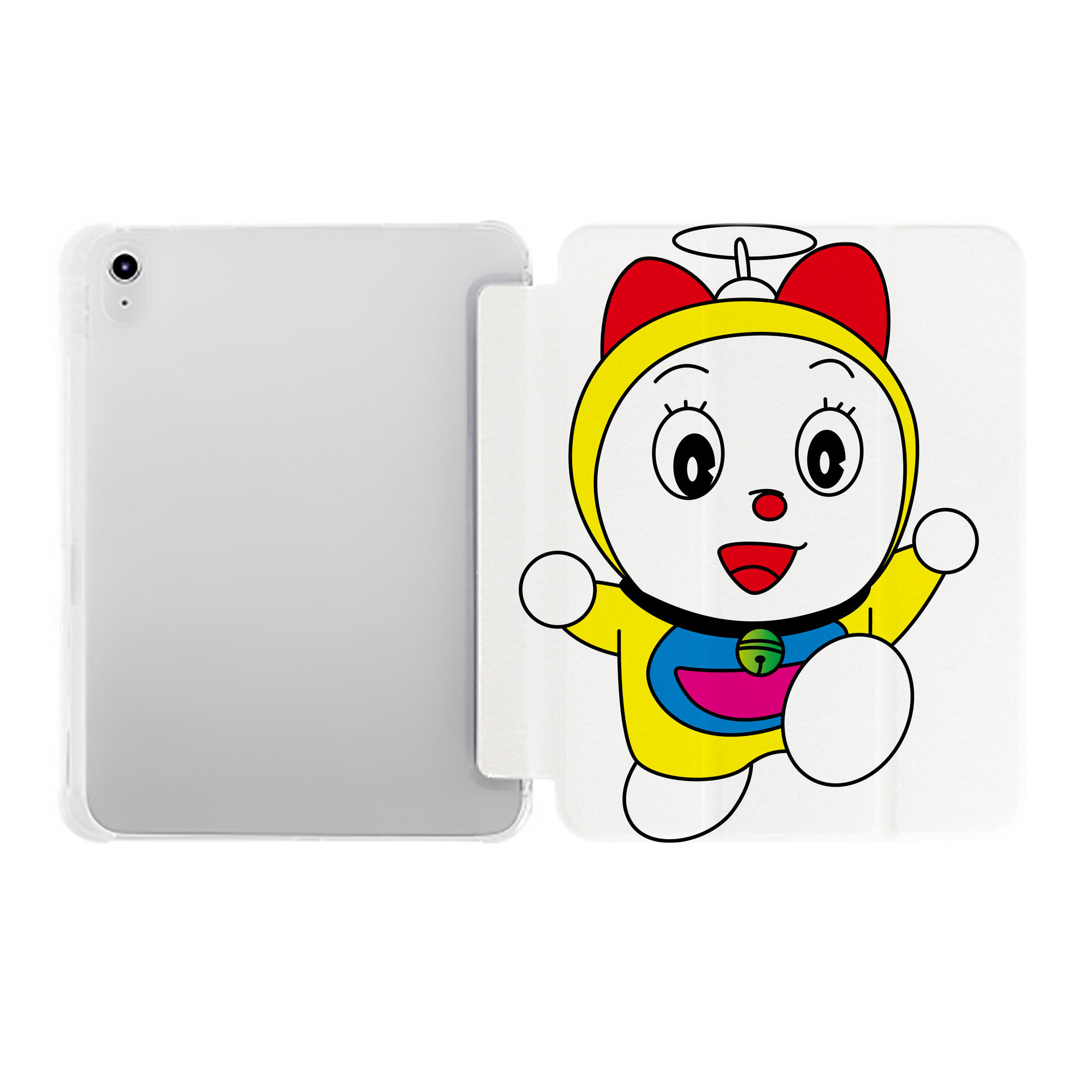 （画像用） ドラえもん ドラミ Doraemon Dorami IPad ケース ペン収納付き 三つ折りスタンド PUレザー×シリコン 対応機種9.5/10.5/10.9インチ
